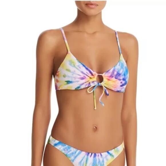 Ralph Lauren spiral tied a loop front bikini top Sz Medium - Picture 1 of 4